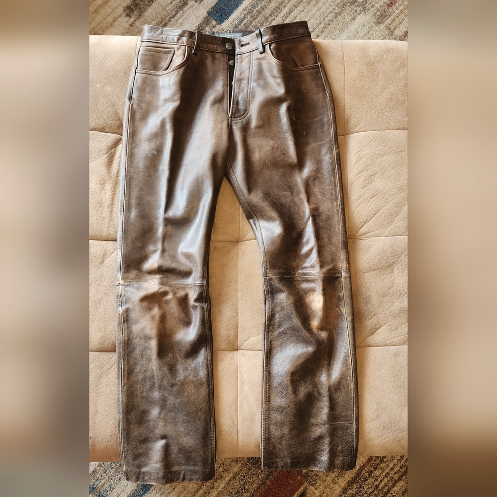 32 x 31/32 Banana Republic Tan/ brown Leather Pants